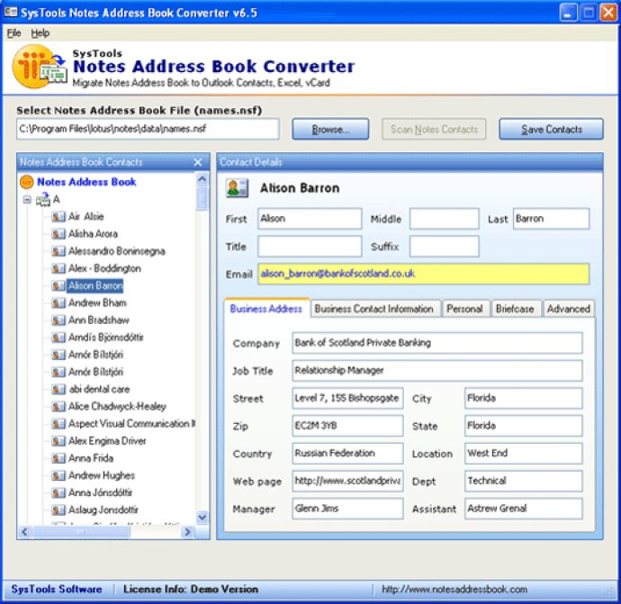Convert Lotus Notes Contacts to vCard