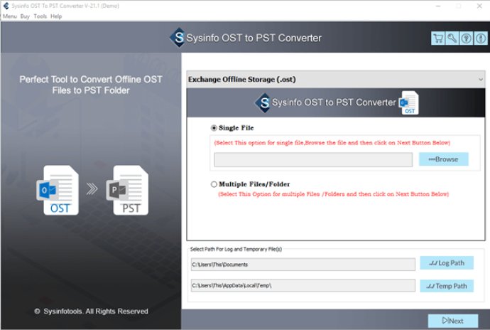 Sysinfo OST to PST Converter
