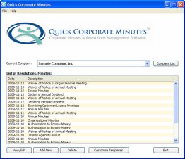 Quick Corporate Minutes