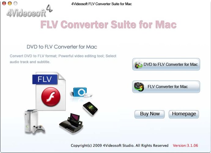 4Videosoft FLV Converter Suite for Mac