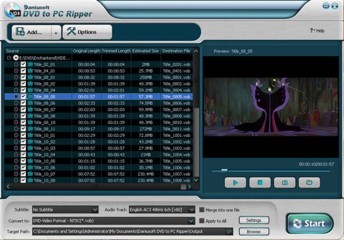 Daniusoft DVD to PC Ripper