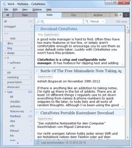 CintaNotes Free Personal Notes Manager