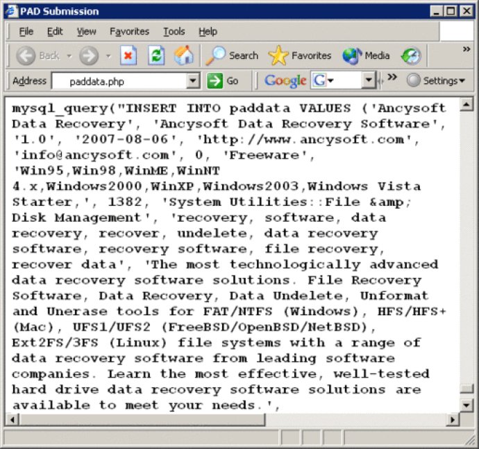 PAD Software Database