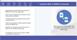 SysInfo NSF to MBOX Converter