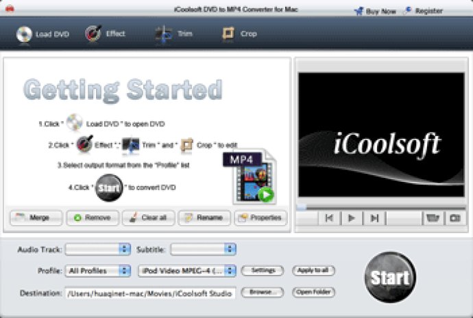 iCoolsoft DVD to MP4 Converter for Mac