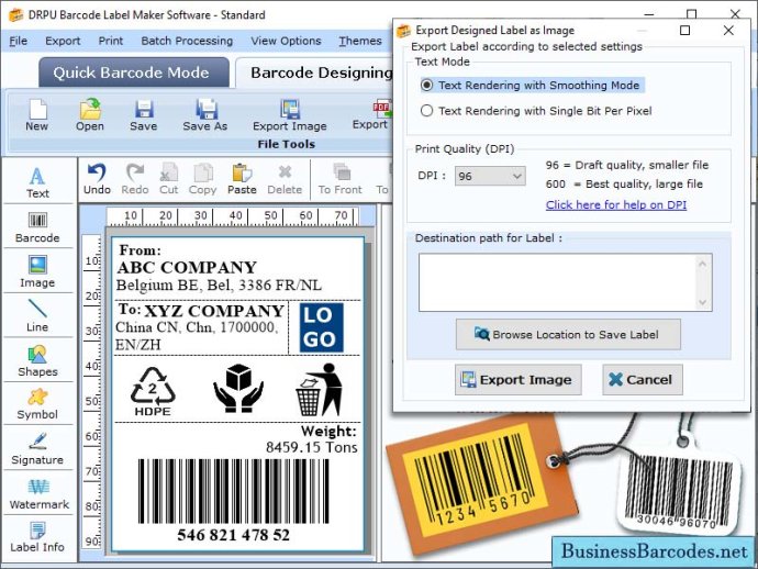 Barcode Label Designing Application