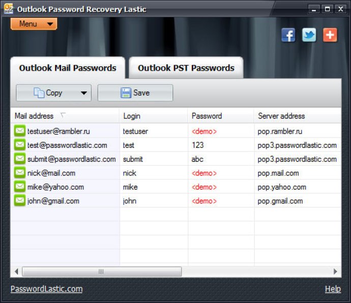 Outlook Password Recovery Lastic