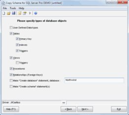 Copy Schema for SQL Server