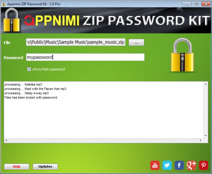 Appnimi Zip Password Kit