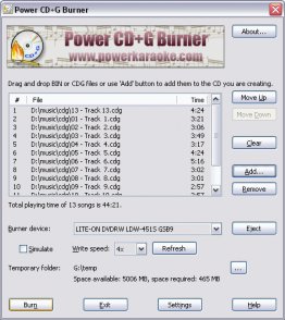 Power CD+G Burner