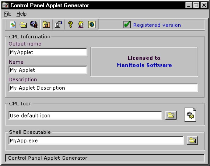 Control Panel Applet Generator