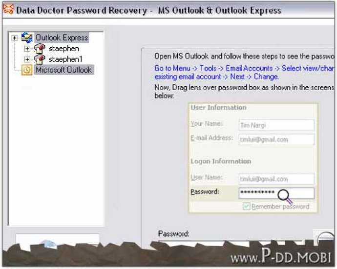 Outlook Password Unmask Software
