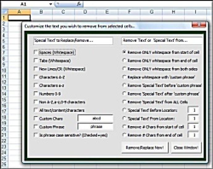 Delete Replace and Remove Excel Text