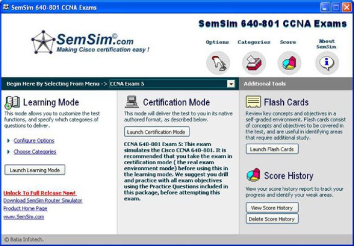 SemSim 640-801 CCNA Exams