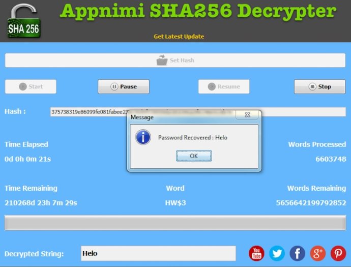 Appnimi SHA256 Decrypter