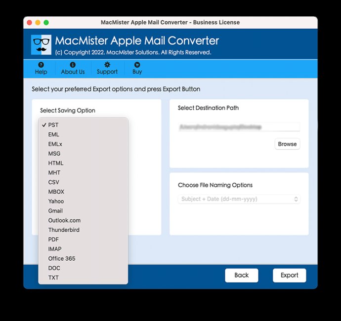 Export Apple Mail to OLM on Mac