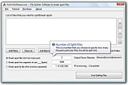 File Splitter to split or separate files