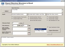 Export Directory Structure to Excel