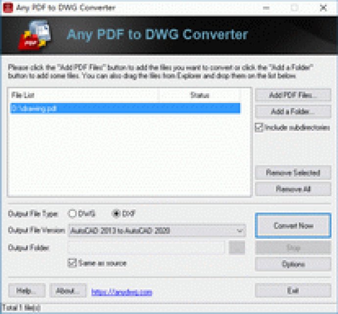 PDF to DXF Converter Any