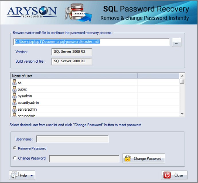 SQL Password Recovery