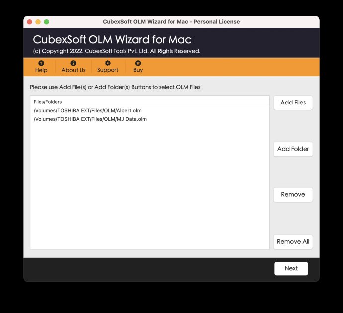 Add OLM File to Outlook PST File Mac