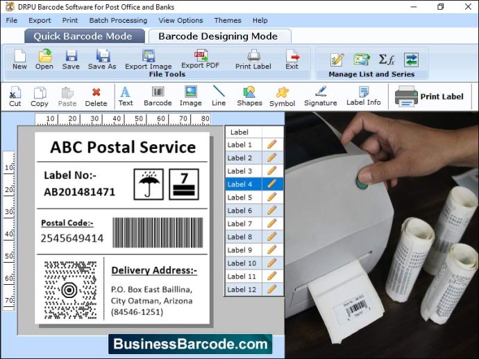 Postal Business Barcode Software