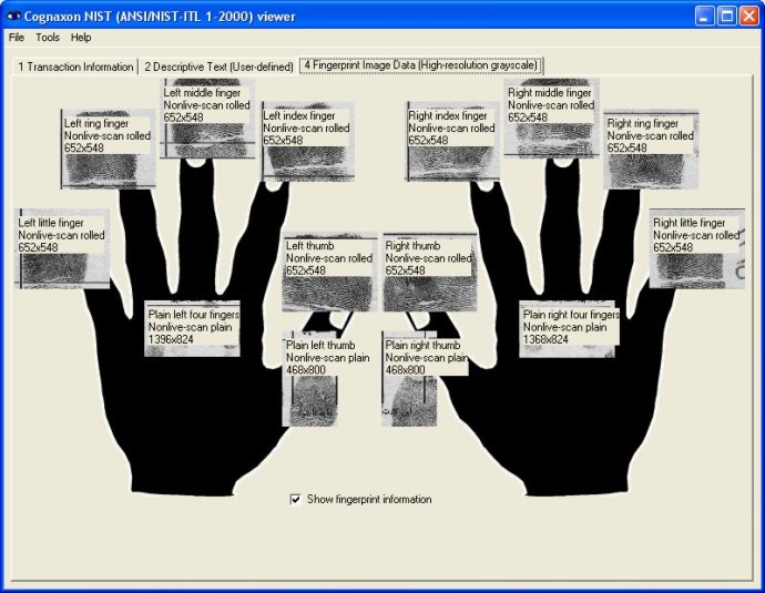 NIST (ANSI/NIST-ITL 1-2000) viewer