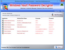 Password Decryptor of Windows Vault