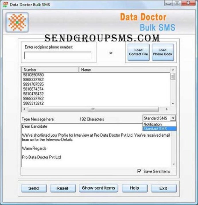 PDA Bulk Messaging Tool