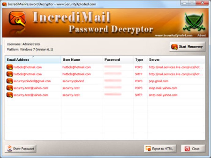 Password Decryptor for IncrediMail
