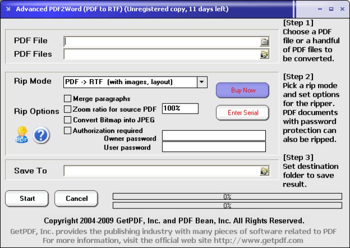 Advanced PDF to RTF Converter