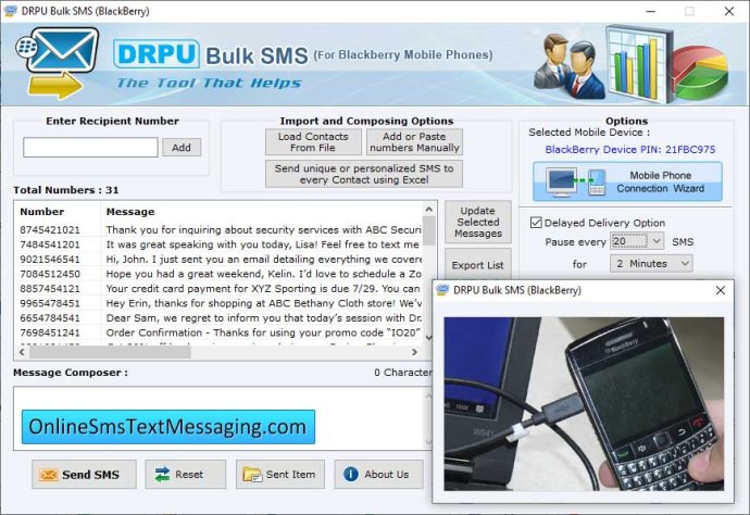 Online Bulk SMS Blackberry Online Bulk SMS Blackberry