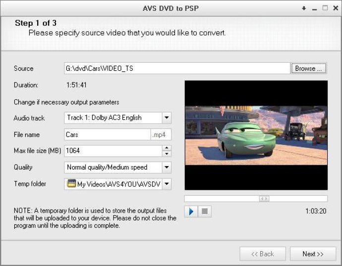 AVS DVD to PSP