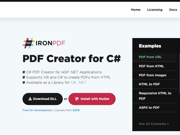Create PDF in C#