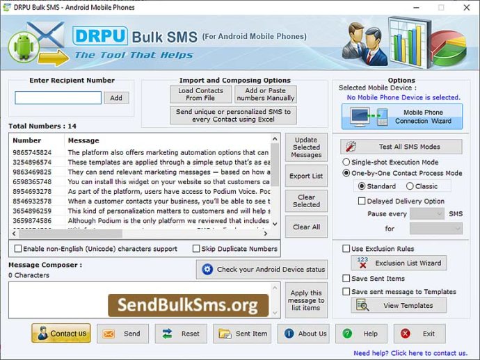 Android Mobile Bulk SMS Software