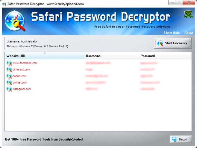 Password Decryptor for Safari