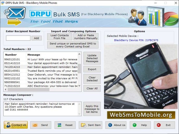 Blackberry Mobile Bulk SMS Software Blackberry Mobile Bulk SMS Software