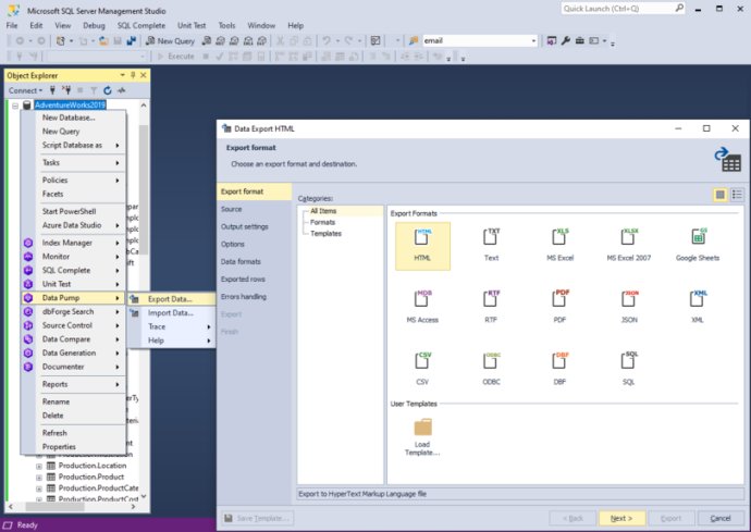 dbForge Data Pump for SQL Server