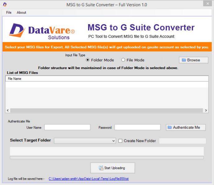 Datavare MSG to G Suite Converter