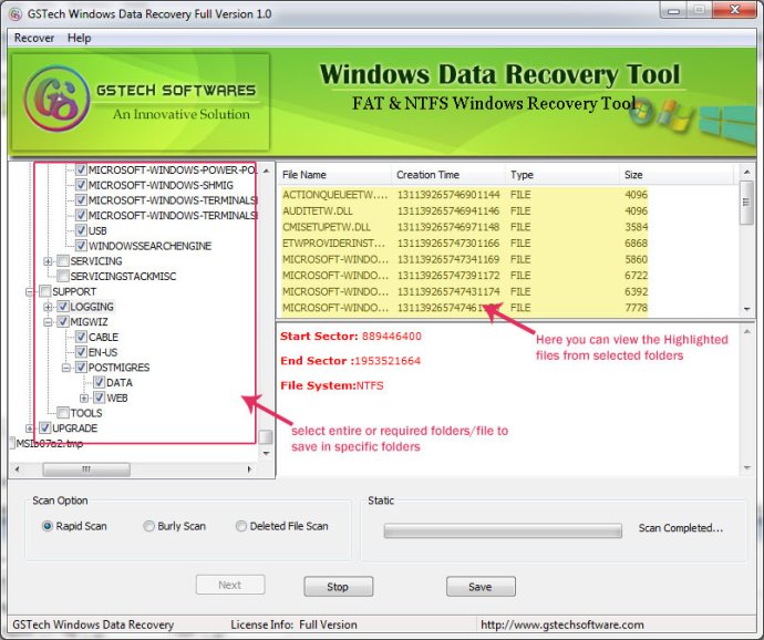 NTFS file Recovery tool