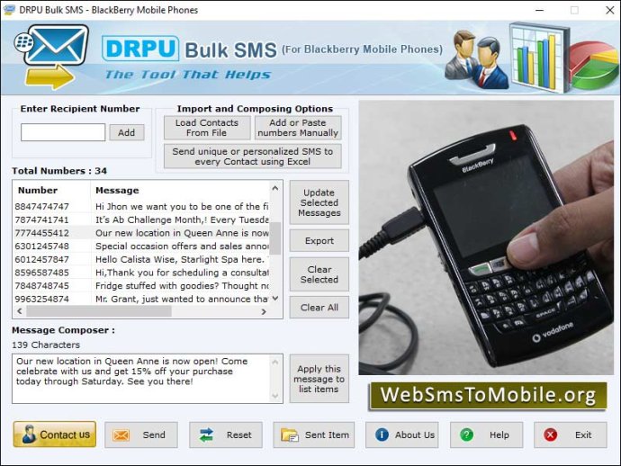SMS Software for Blackberry Mobile SMS Software for Blackberry Mobile