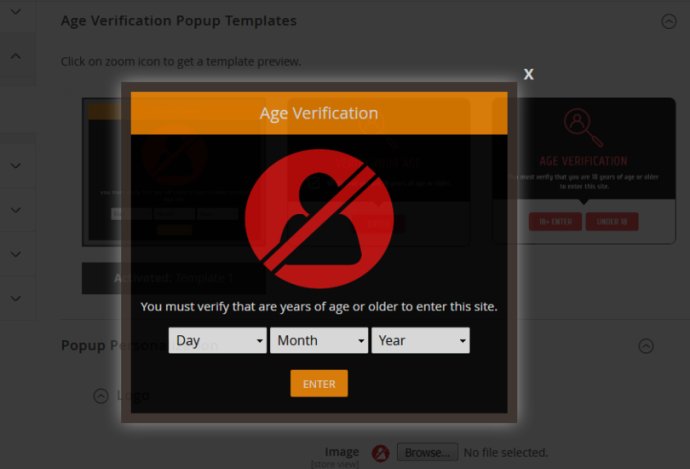 Age Verification Pop Up Magento 2
