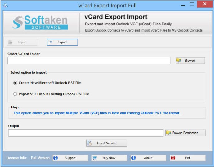 Softaken vCard Export Import