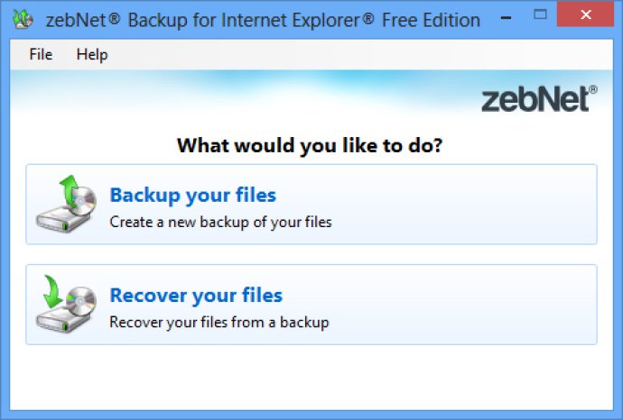 zebNet Backup for Internet Explorer Free