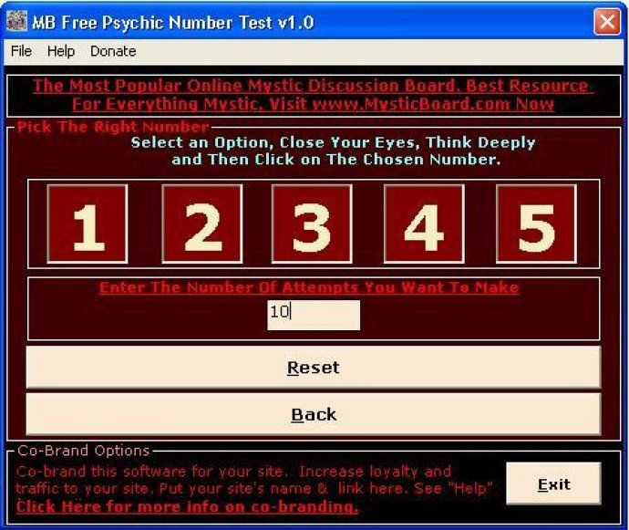 MB Psychic Number Test
