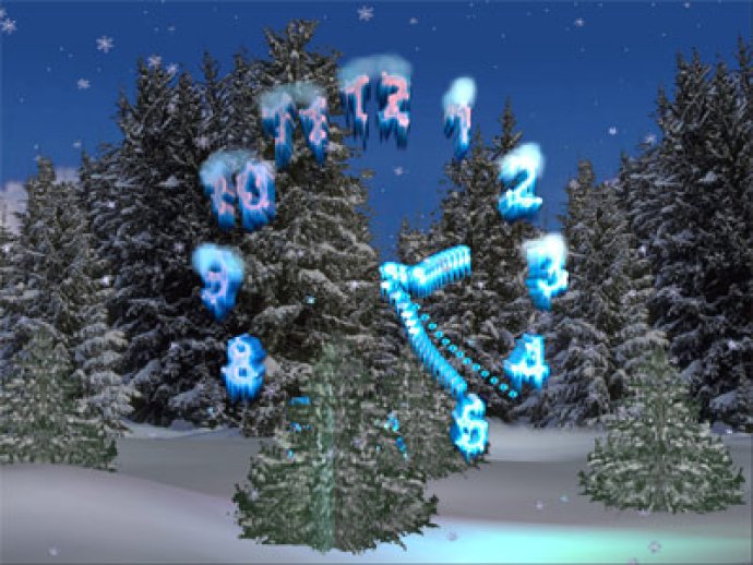 3D Christmas Clock Screensaver