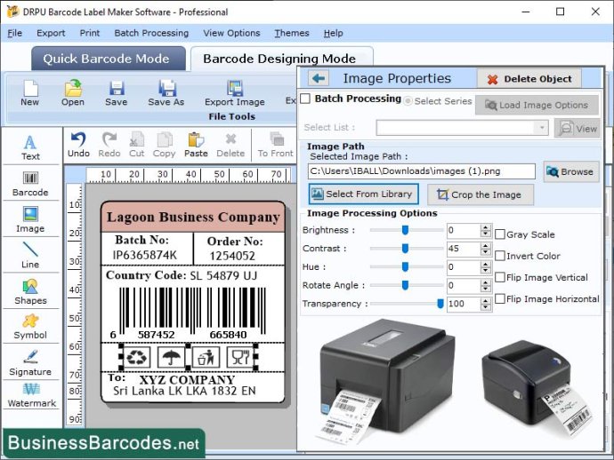 Label Designing Tool for Barcoding