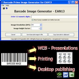 EAN13 barcode prime image generator