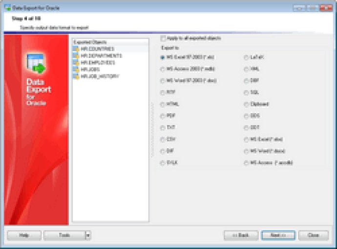 EMS Data Export for Oracle