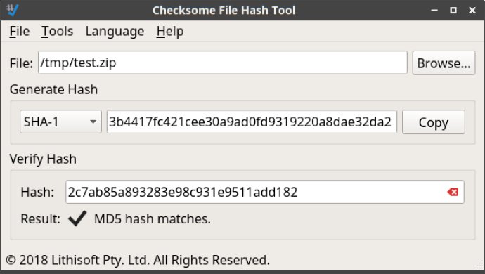 Checksome File Hash Tool for Linux